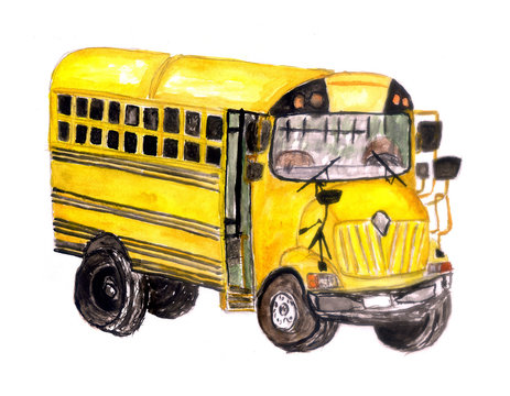 Retro bus drawing