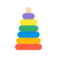 Vector illustration of colorful toy pyramid. Toy pyramid icon.
