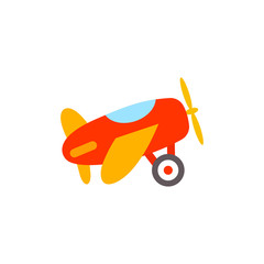 Vector illustration of colorful toy helicopter. Toy helicopter icon.