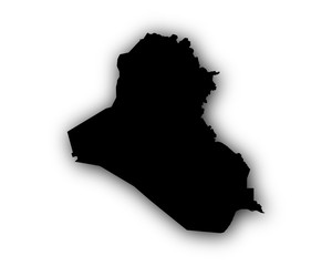 Karte des Irak mit Schatten