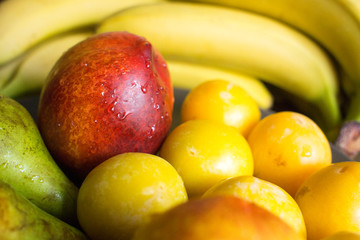 Fruits - assortment of fresh fruits, weight loss concept