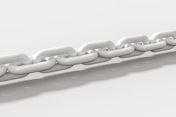 Chain with blank background, concept of digital security, 3d rendering.