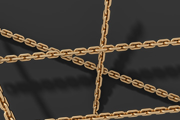 Chain with blank background, concept of digital security, 3d rendering.