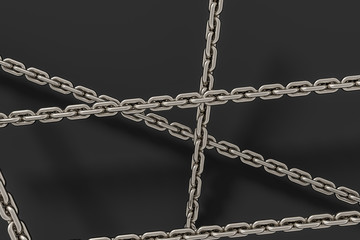 Fototapeta na wymiar Chain with blank background, concept of digital security, 3d rendering.