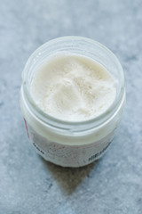 Ricotta Cheese in Jar / Glass Bowl Ready to Use.