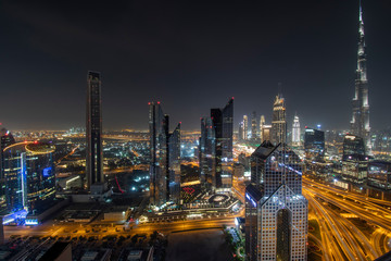 Fototapeta na wymiar wonderful panorama of dubai at night