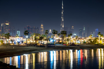 wonderful panorama of dubai at night