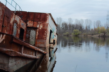 old boat on the river