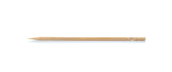 Wooden toothpick on white background.