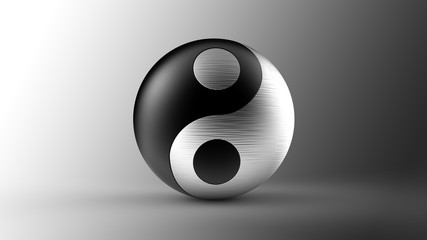 Yin & Yang 3d stock image