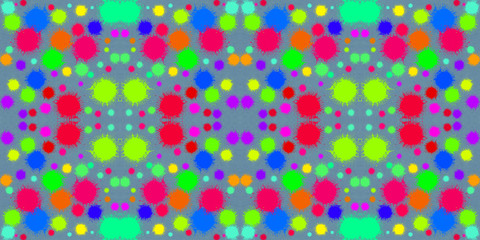 Seamless endless repeating multicolored bright ornament of different colors