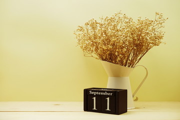 September 11th calendar wooden cube