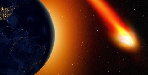 A asteroid (meteor) passing too near to Earth 