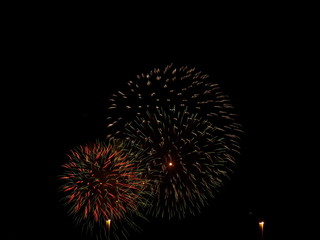 Summer night fireworks, Japan, Hyogo