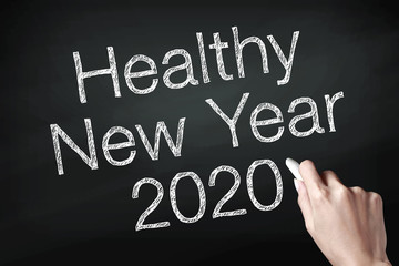 Obraz premium Healthy 2020 with hand.