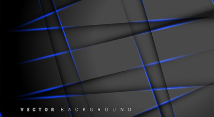 Blue light line shadow dark grey luxury background