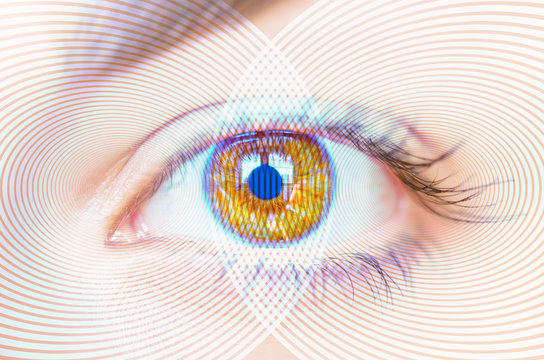 Fototapeta Abstract background of hypnosis Spiral in eye