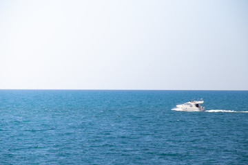 Sevastopol Bay in the summer in sunny weather. Crimea, Russia. A lot of boats and ships. Bay for boats.