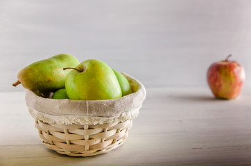 Concept no plastic fresh fruit in a basket