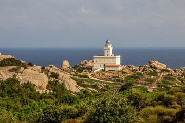 Fototapeta na wymiar Capo Testa lighthouse in Santa Teresa di Gallura, Sardinia