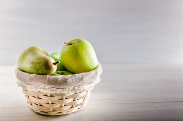 Concept no plastic fresh fruit in a basket