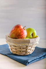 Concept no plastic fresh fruit in a basket