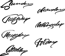 Calligraphy weekdays