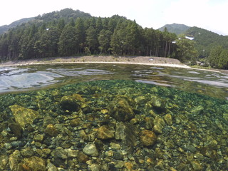 Summer features, river play, Japan, Ise, Choshi River