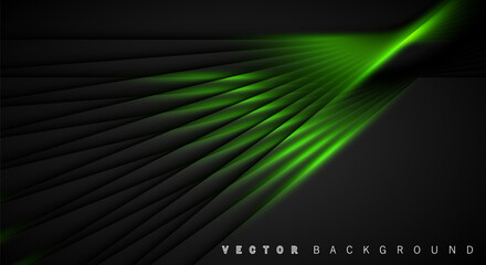 Green light line shadow dark grey luxury background