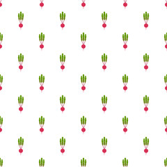 Vector seamless pattern with flat colorful beet. Vector vegetable.