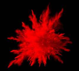 Explosion of a powder. Freeze motion of color powder exploding, 3D illustration. 