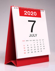 Simple desk calendar 2020 - July