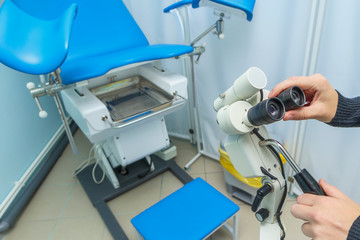 genecological chair in the doctor's office