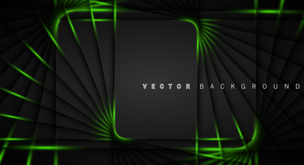 Green light line shadow dark grey luxury background