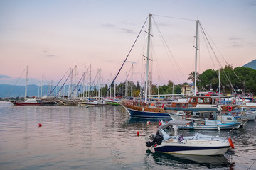 Obraz premium Yacht boats at marina in Fethiye, Turkey