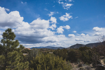 Desert landscape near Santa Fe, New Mexico, USA