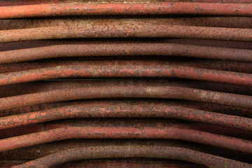 Rusty steel pipes. Rusty metal background, ñlose-up