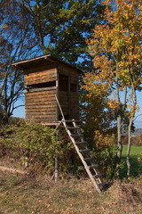 Raised stand in a forest in Lower Austria,Europe