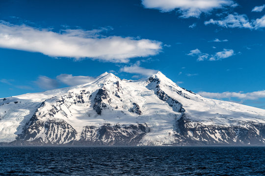 Volcano at the Norwegian island jan mayen in the north of the Atlantic Ocean