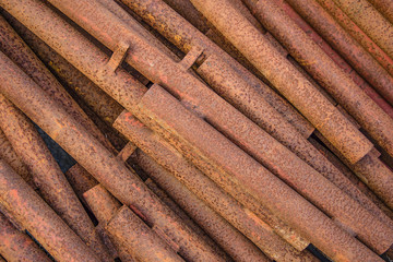 Rusty steel pipes. Rusty metal background, ?lose-up