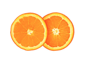 Orange slices on white background