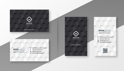 black and white business card design template