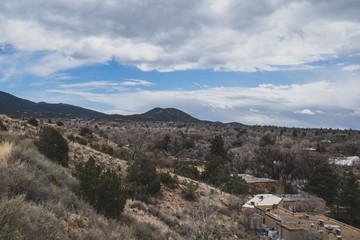 Desert landscape near Santa Fe, New Mexico, USA