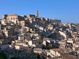 Obraz premium Blick auf die Altstadt (Sassi) von Matera, Basilicata/ Italien