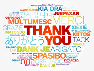 Thank You word cloud in different languages