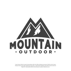 mountain vector logo, retro hipster style