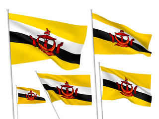 Vector flags of Brunei