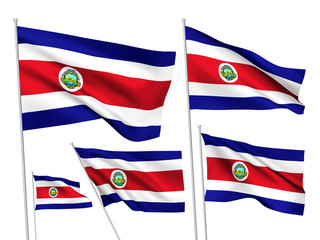 Vector flags of Costa Rica