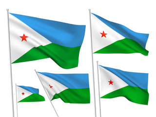 Vector flags of Djibouti