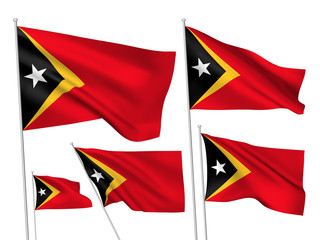 Vector flags of East Timor